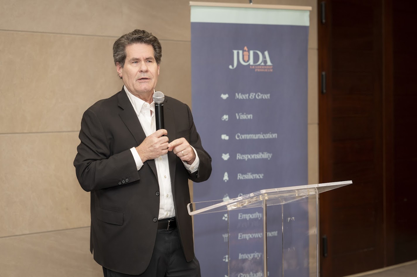 JUDA mentor addressing program participants